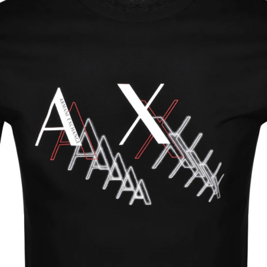 Alternative Image for ProductArmani Exchange Crew Neck Logo T Shirt Black3